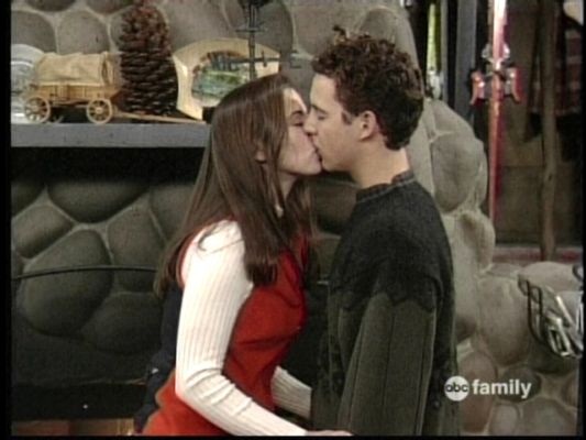 Lauren kissing Cory on the senior ski trip.